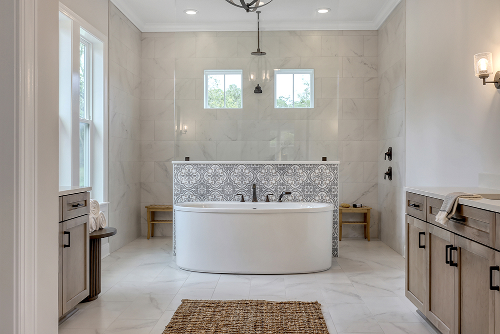 custom luxury bathroom in River Story community